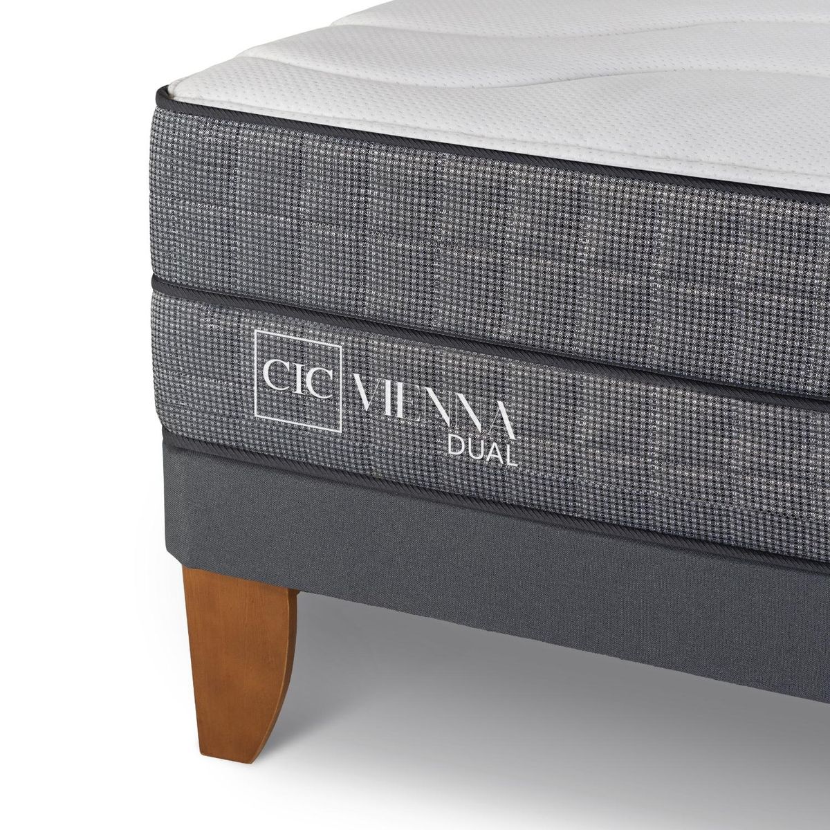 CIC - Cama Europea King Vienna Dual Cic + Respaldo
