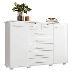 VEKKAHOME - Cómoda Fontana 2 Puertas+7 Cajones