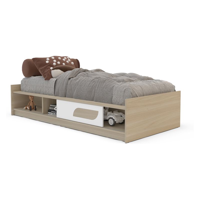 VEKKAHOME - Cama Funcional Fox 1 Plaza + Mueble Vekkahome