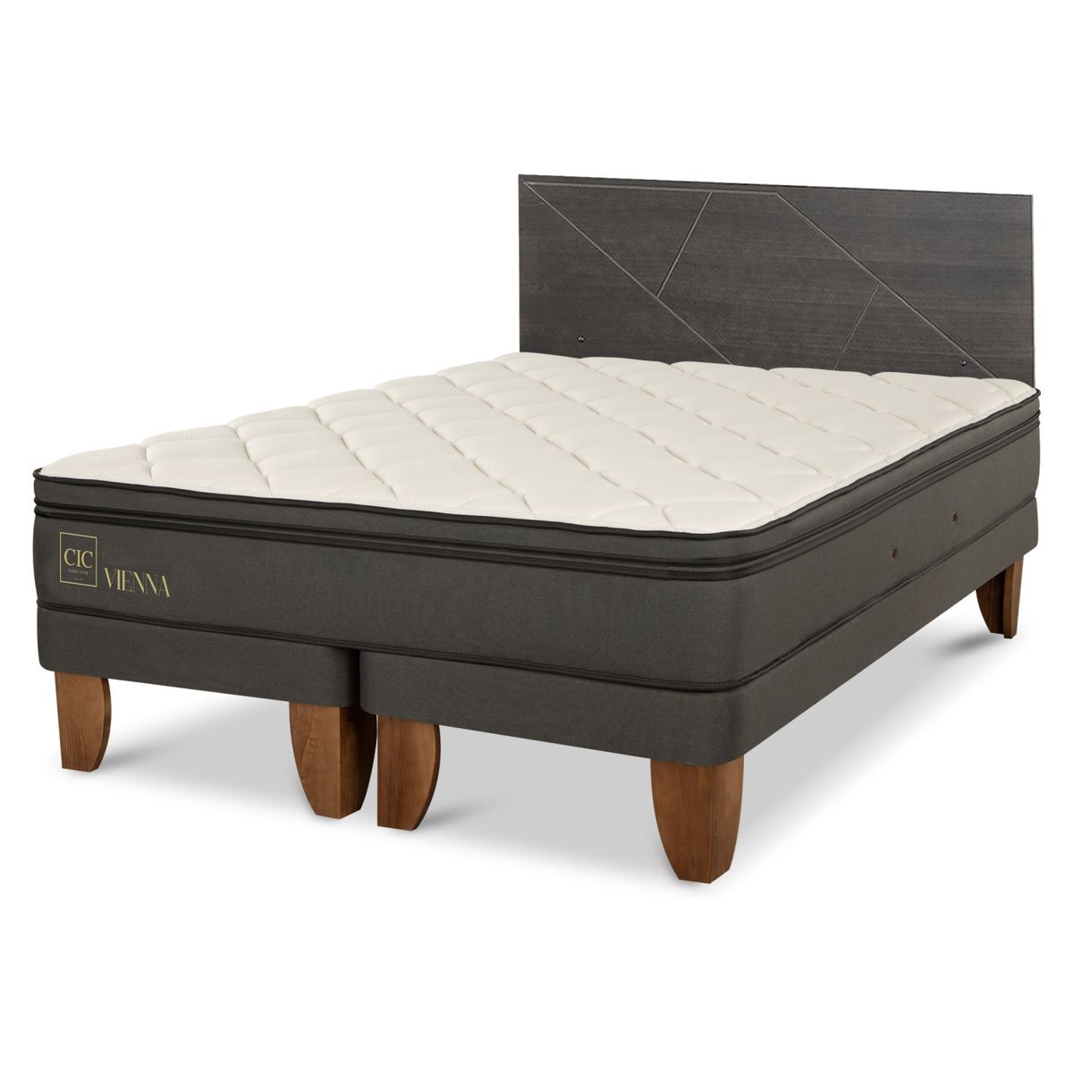 CIC - Cama Europea 2 Plazas Vienna Cic + Respaldo