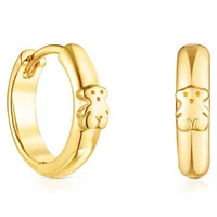 Aros Oso Baño de Oro en Plata Mujer