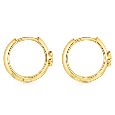 Imagen 2 del producto Aros Oso Baño de Oro en Plata Mujer