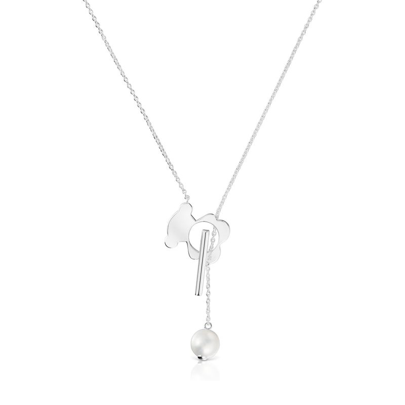 TOUS - Collar Corto Oso de Plata Y Perla Cultivada I Bear Mujer Tous
