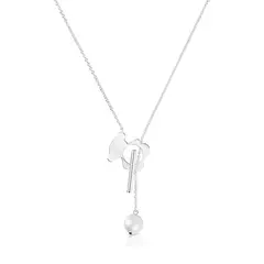TOUS - Collar Corto Oso de Plata Y Perla Cultivada I Bear Mujer