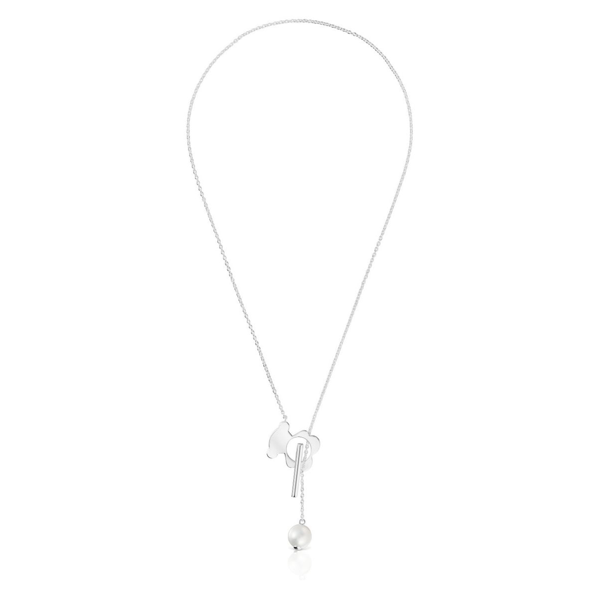 TOUS - Collar Corto Oso de Plata Y Perla Cultivada I Bear Mujer Tous