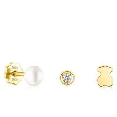 TOUS - Aros Piercings De Oro Pearl Mujer
