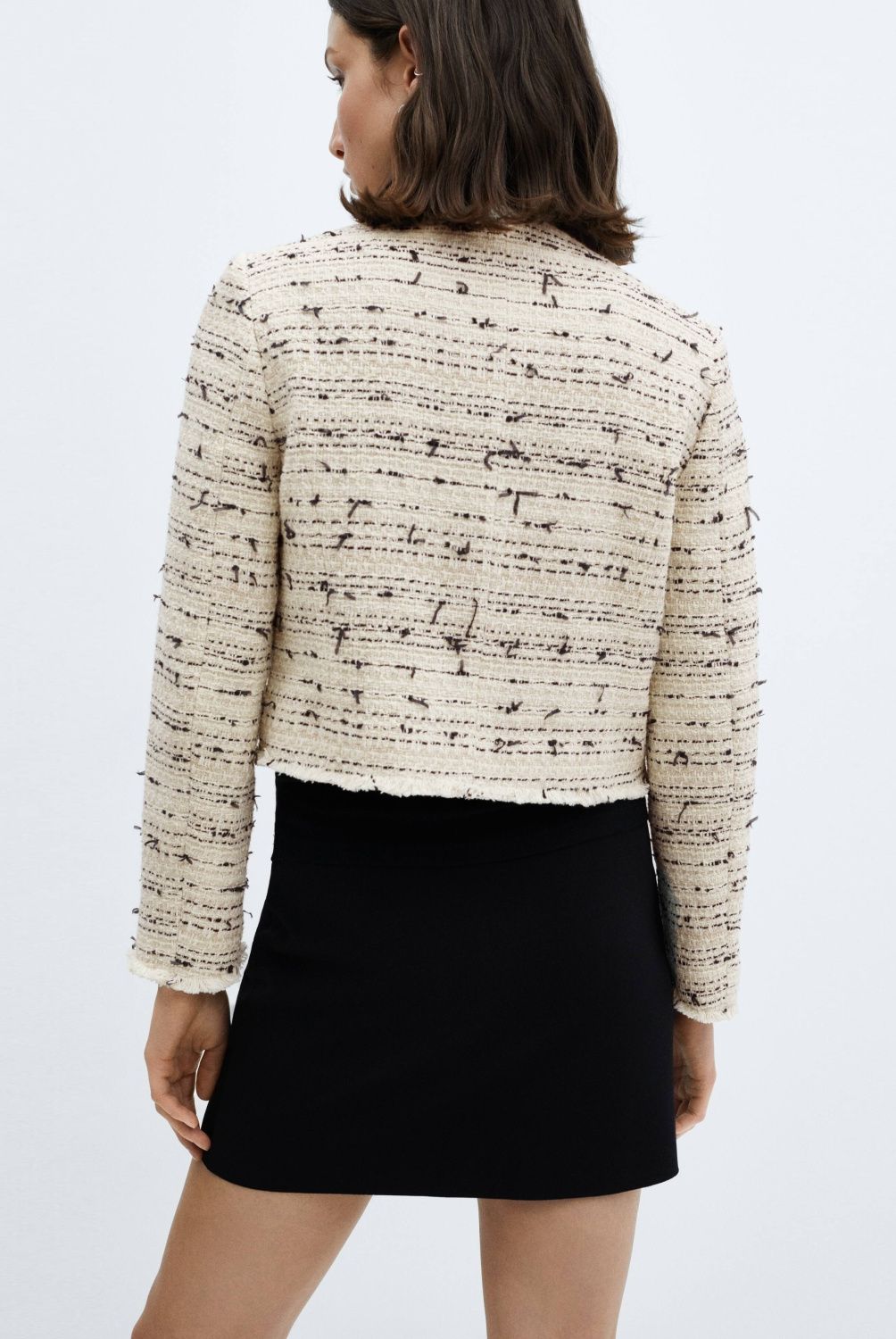 MANGO - Chaqueta Tweed Corchetes Mujer Mango