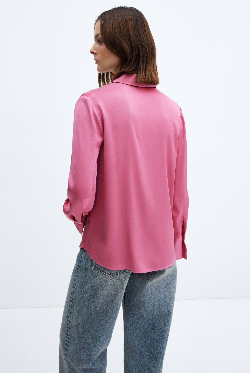 MANGO - Blusa Fluida Satinada Mujer Mango