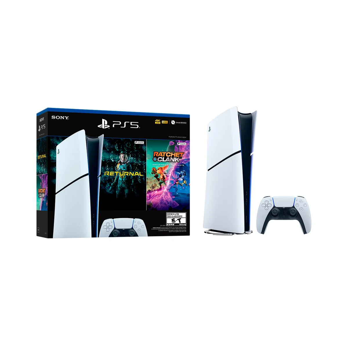 SONY - Consola PS5 Slim Digital + 2 Jgos