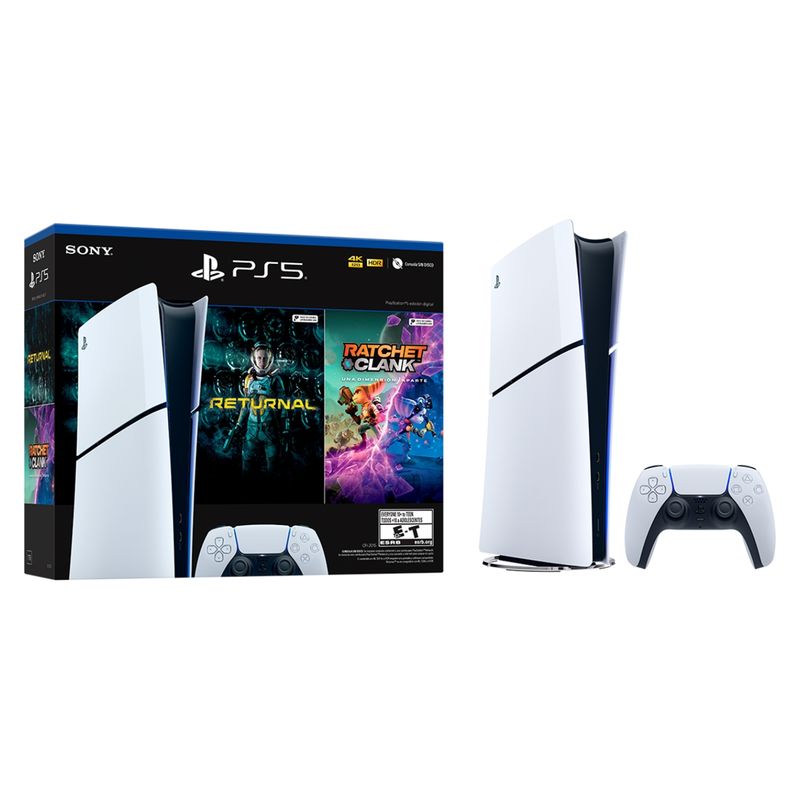 SONY - Consola PS5 Slim Digital + 2 Jgos