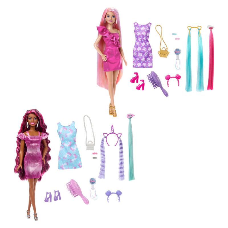 BARBIE - Cabello Rosa Extra Largo Barbie