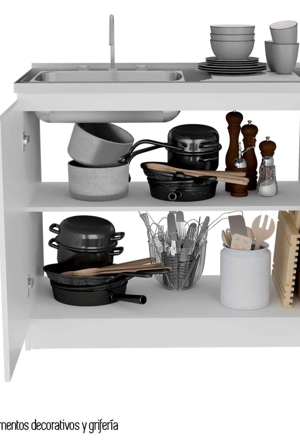 TUHOME - Mueble De Cocina Inferior Napoles 100Cm Tuhome