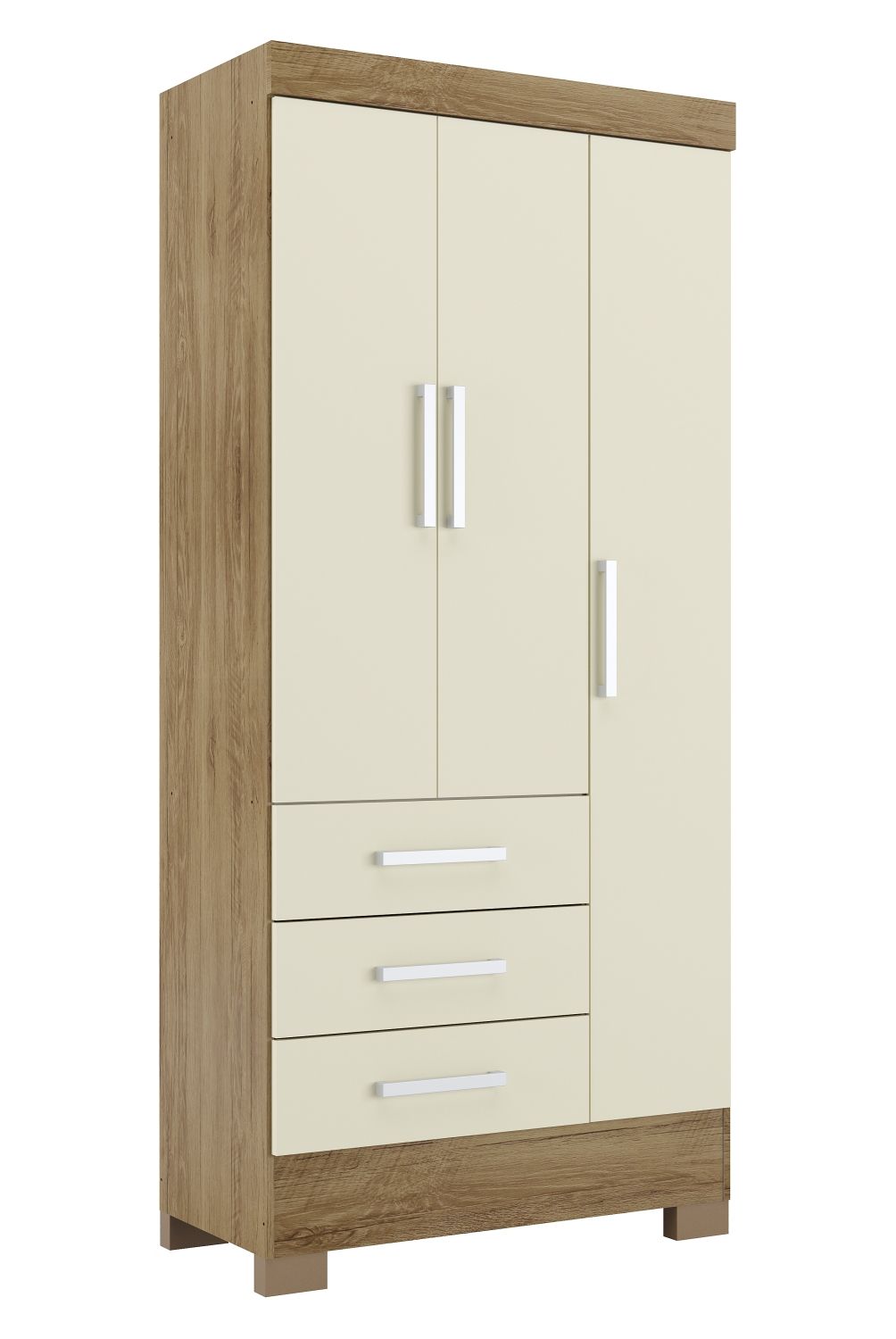 ALTAVISION - Closet Palmas Nature/White 3 Puertas 3 Cajones Altavisión
