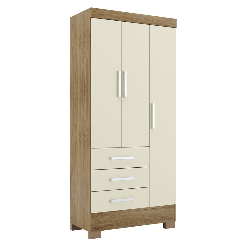 ALTAVISION - Closet Palmas Nature/White 3 Puertas 3 Cajones Altavisión