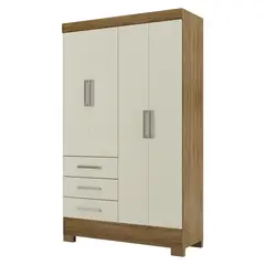 ALTAVISION - Closet Itapema Nature/White 4 Puertas 3 Cajones Altavisión