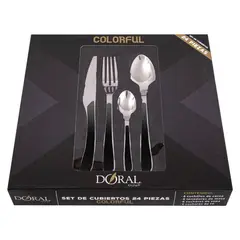 DORAL - Juego Cuchillería Colorful 24P-2Mm Negro