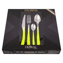 DORAL - Juego Cuchillería Colorful 24P-2Mm Verde