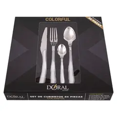 DORAL - Juego Cuchillería Colorful 24P-2Mm Gris