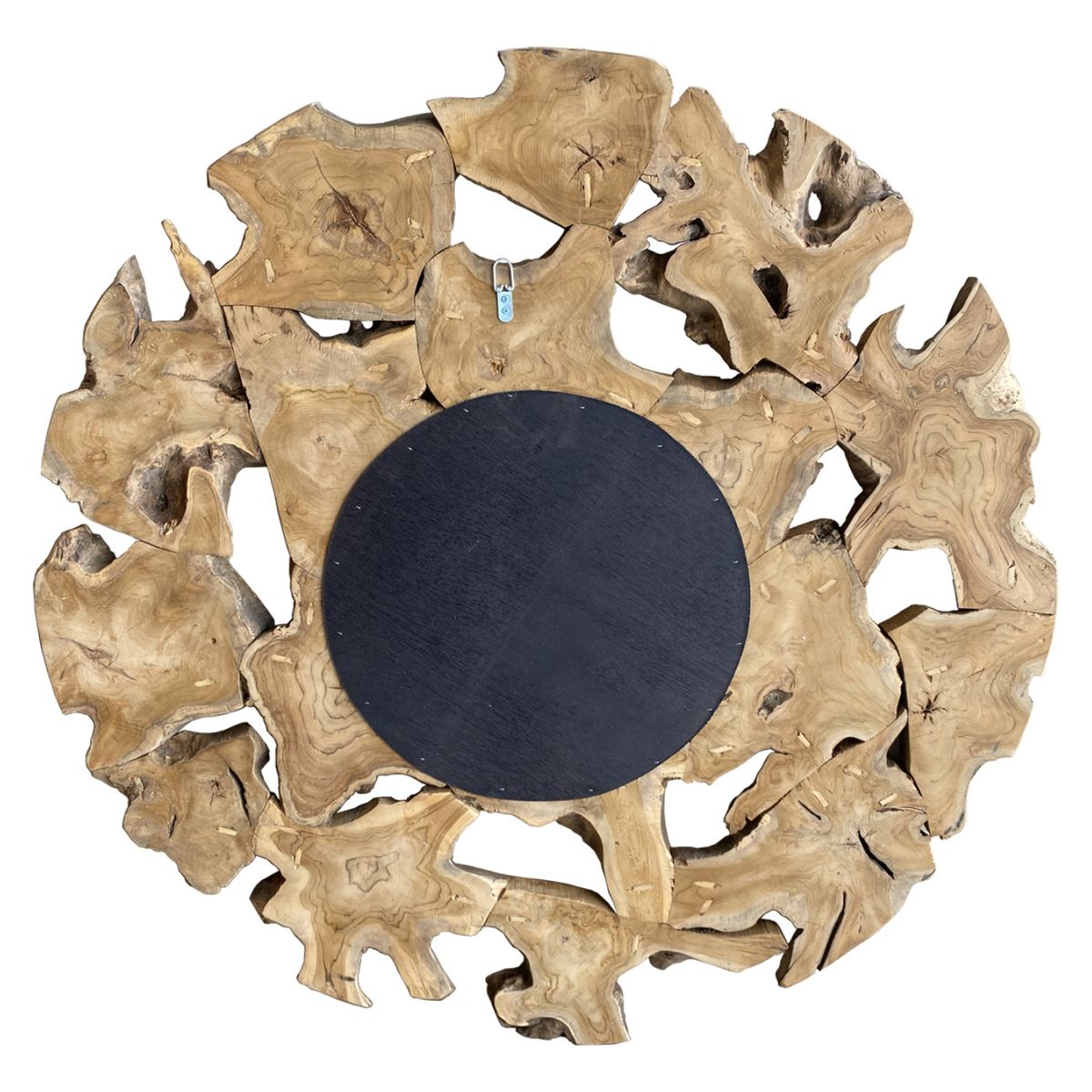 VEKKAHOME - Espejo De Pared Redondo Madera Teca 120 Cm Vekkahome