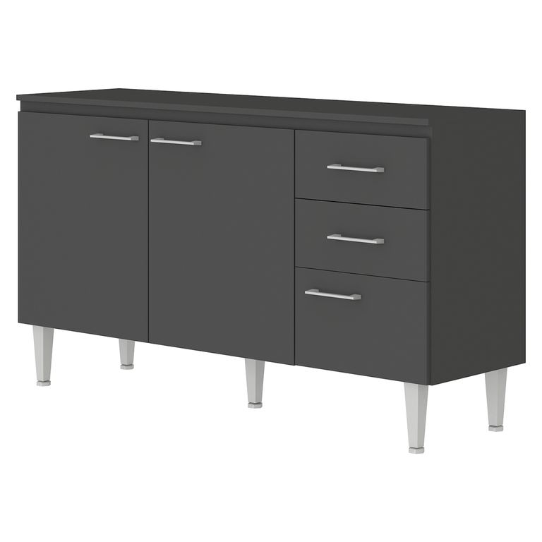 VEKKAHOME Mueble De Cocina Base Opie Grafito 140 Cm