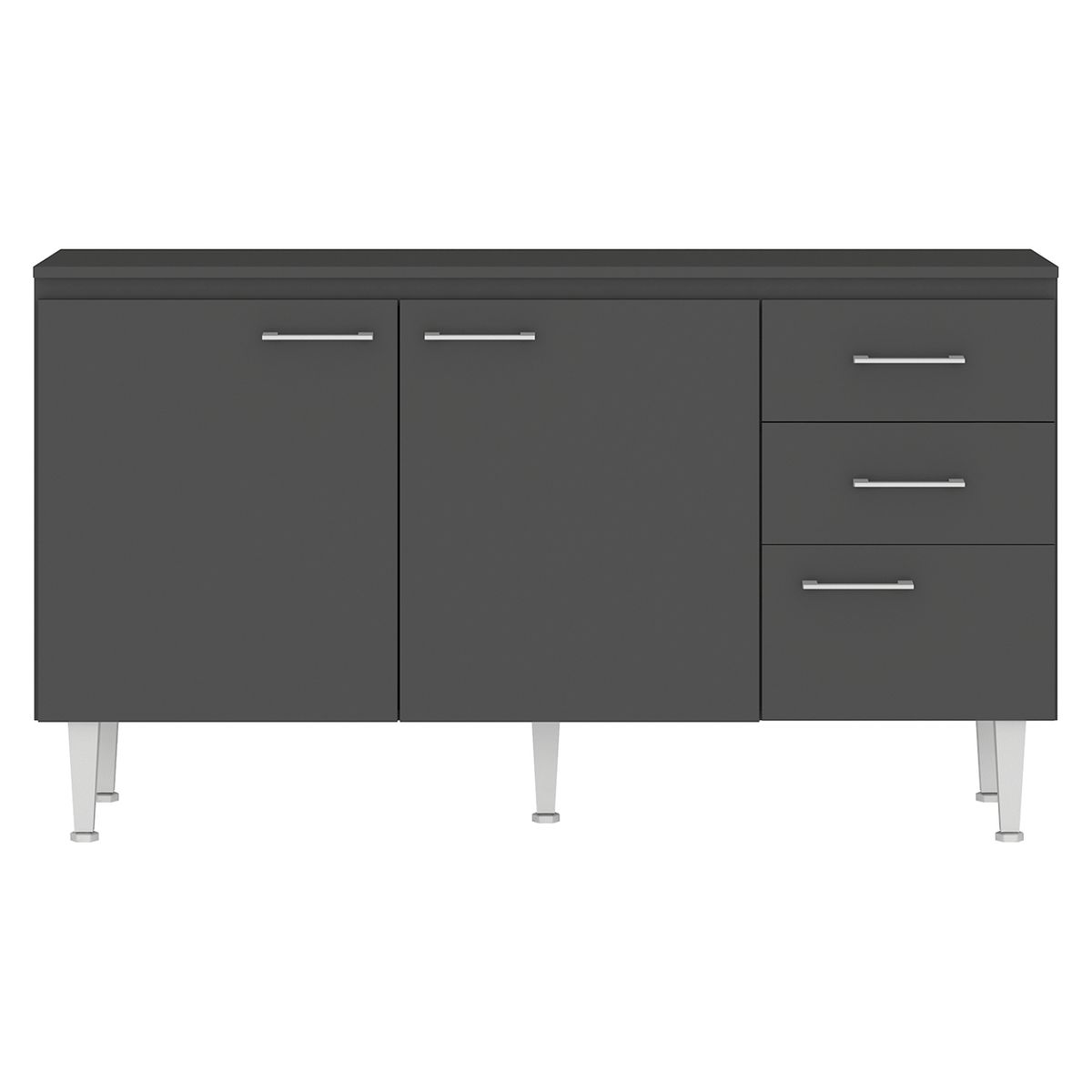 VEKKAHOME - Mueble De Cocina Base Opie Grafito 140 Cm Vekkahome