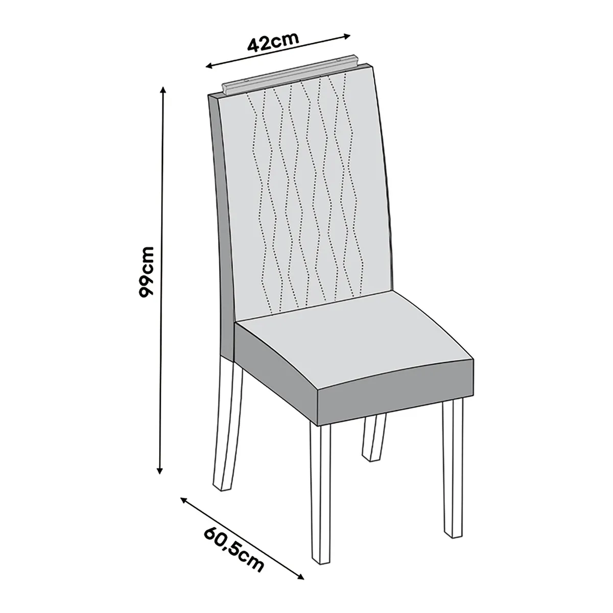 VEKKAHOME - Juego De Comedor Italia Lia 4 Sillas Vekkahome