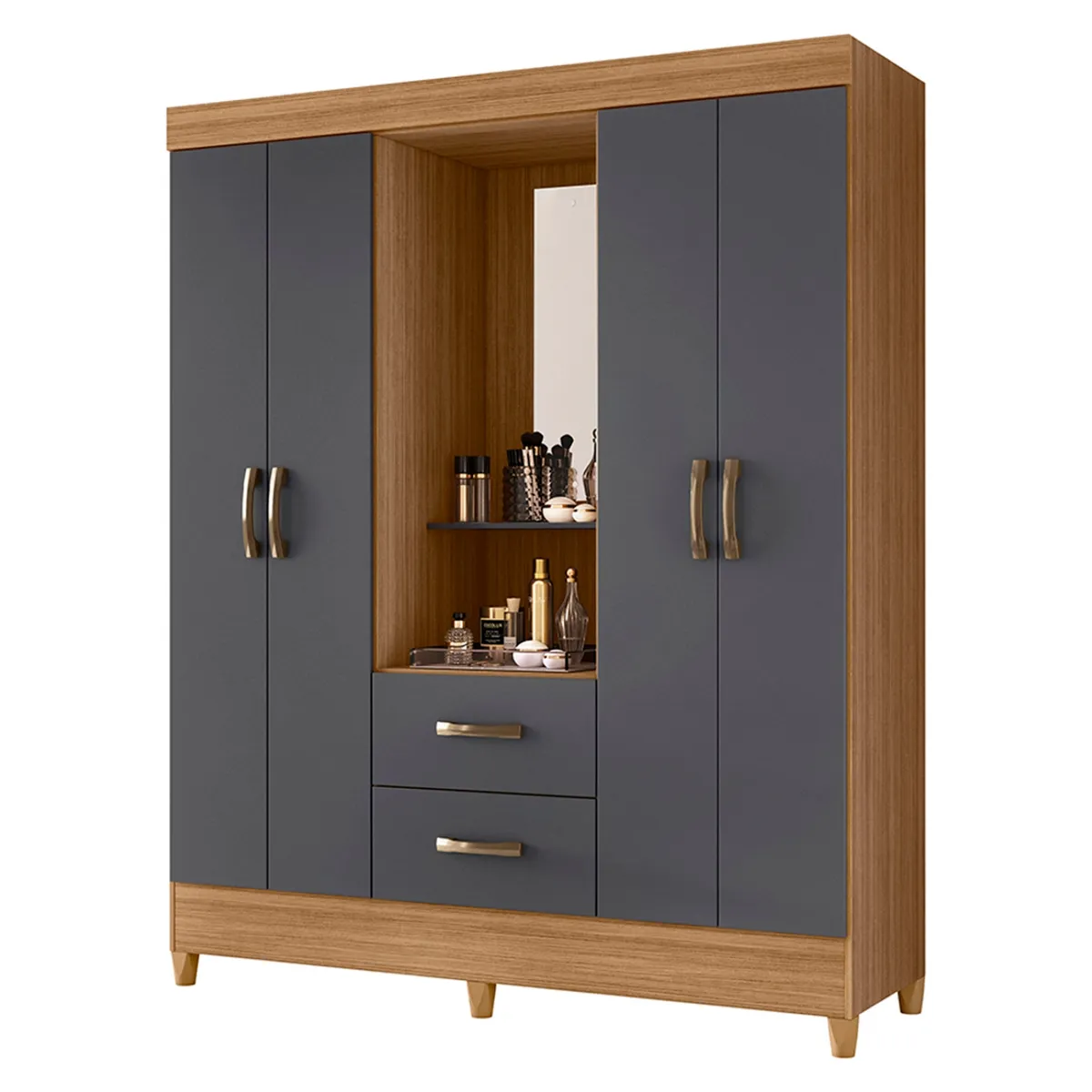 VEKKAHOME - Clóset 4 Puertas 2 Cajones Mobi Capelina Vekkahome