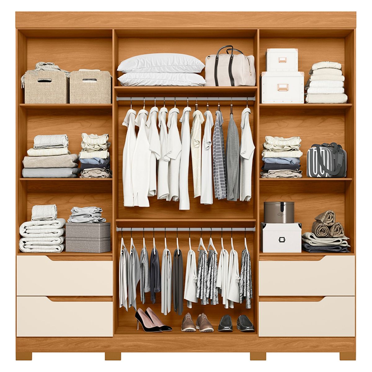 VEKKAHOME - Clóset Vivacce Light 4 Puertas + 4 Cajones Vekkahome