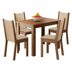 VEKKAHOME - Juego De Comedor 4 Sillas Luna Leone