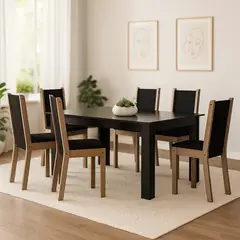 VEKKAHOME - Juego De Comedor 6 Puestos Lola Suecia