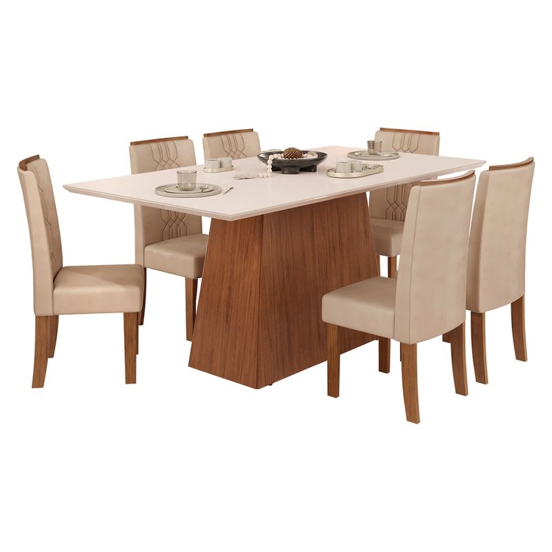 VEKKAHOME - Juego De Comedor 6 Sillas Dulce Zoe Vekkahome