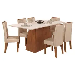 VEKKAHOME - Juego De Comedor 6 Sillas Dulce Zoe