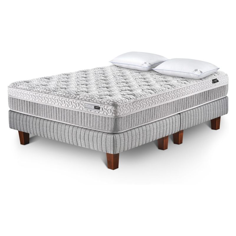 CANNON - Camas Europeas Hybrid Cotton King + Respaldo + 2 Veladores Cannon