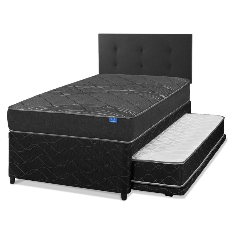 FLEX - Cama Nido Black 1.5 Plazas + Respaldo Flex
