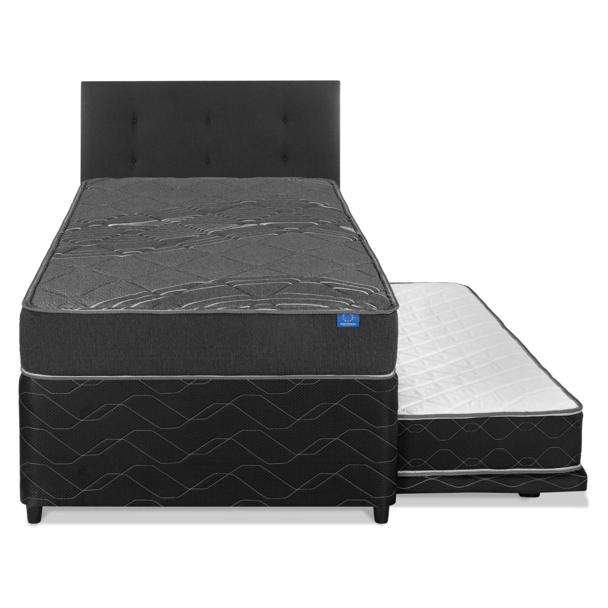 FLEX - Cama Nido Black 1.5 Plazas + Respaldo Flex