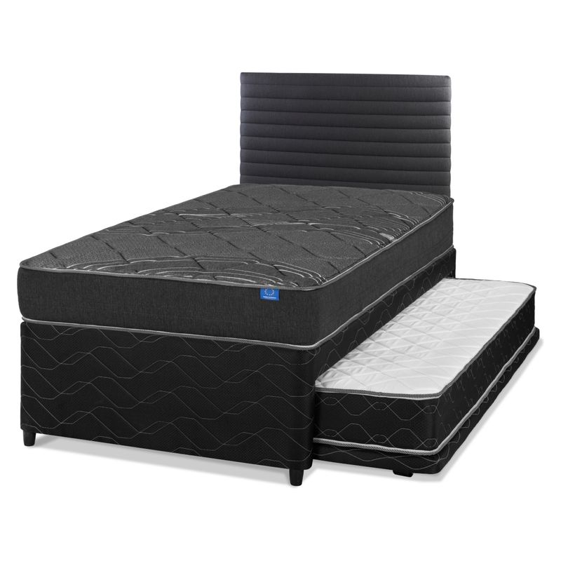 FLEX - Cama Nido Black 1.5 Plazas + Respaldo Flex