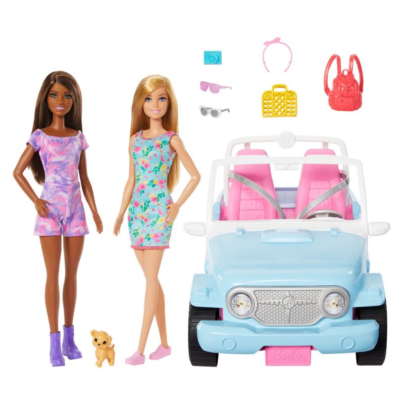 BARBIE - Camioneta Con 2 Muñecas Barbie