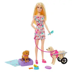 BARBIE - Paseo Perrito Con Silla De Ruedas