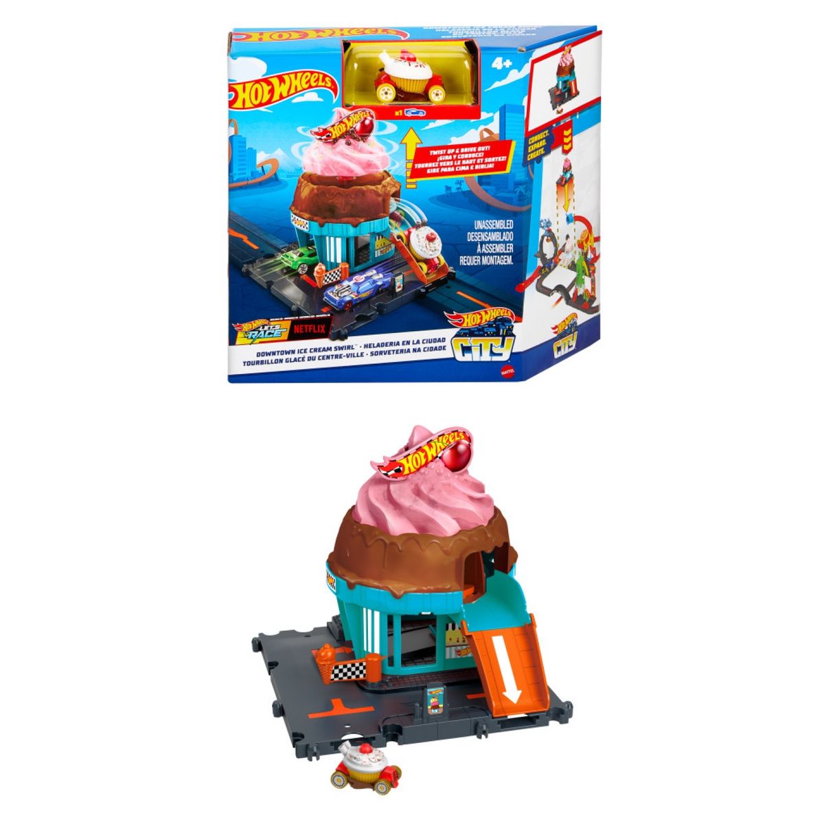 HOT WHEELS - Pista De Auto Heladería En La Ciudad Hot Wheels