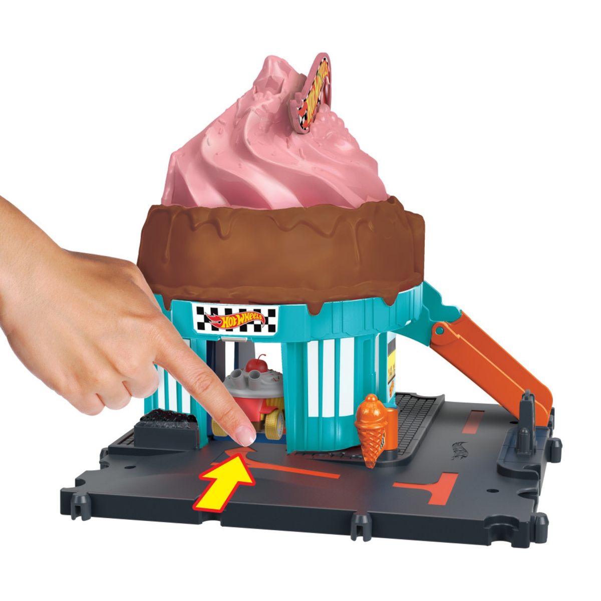HOT WHEELS - Pista De Auto Heladería En La Ciudad Hot Wheels