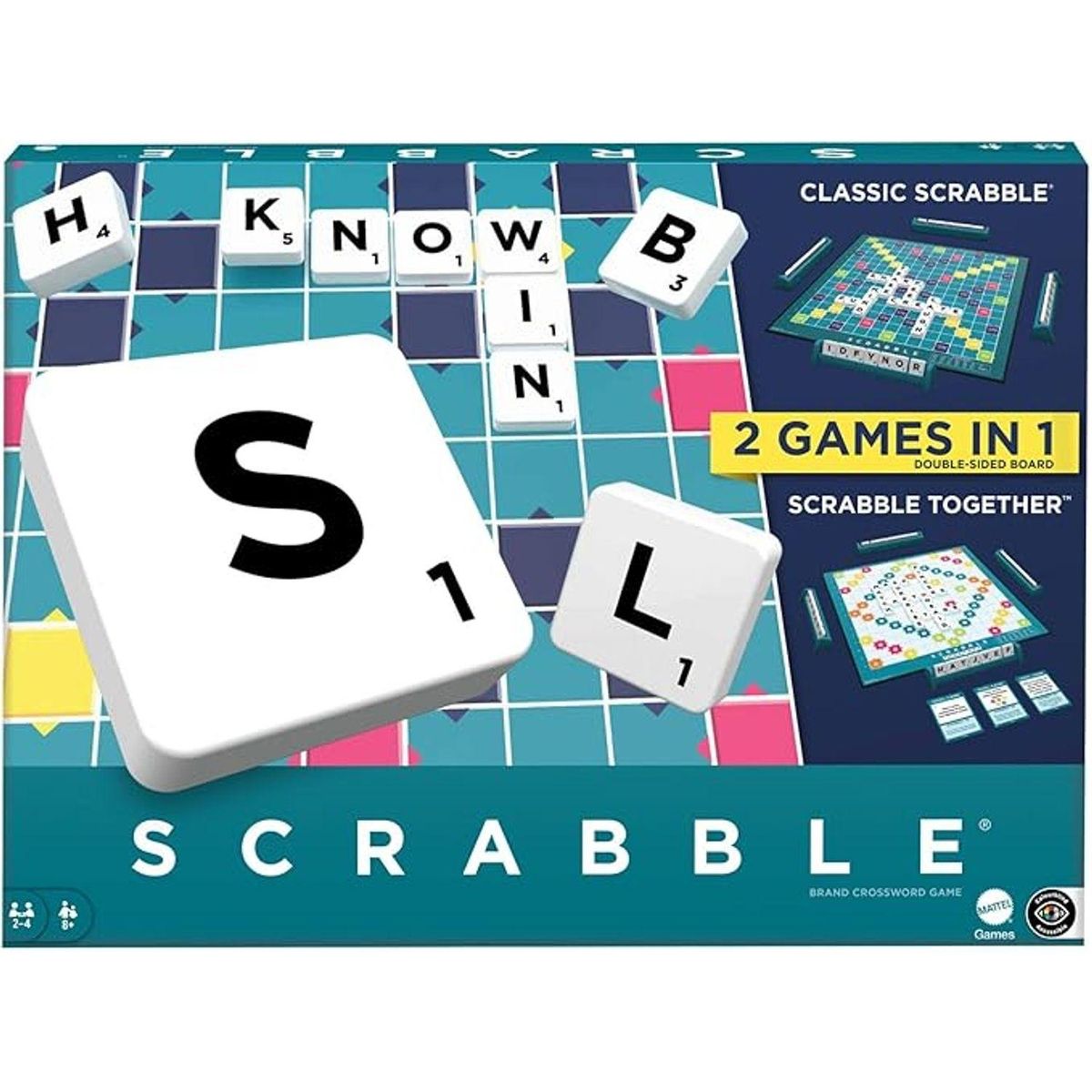 MATTEL - Juego de Mesa Scrabble 2 En 1