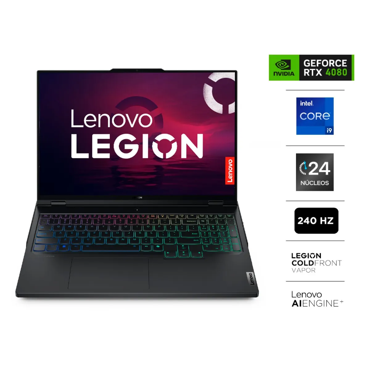 LENOVO - Notebook Gamer Legion Pro 7 Core i9-14900HX 32GB RAM 1TB SSD RTX 4080 12GB 16" 240Hz 500Nits G-Sync Lenovo