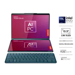 LENOVO - Yoga Book 9i Core Ultra 7 155U 32GB+1TB 13.3" 2.8K OLED 400N Touch + Intel EVO Digital Pen 3 + Mouse + Tidal Teal