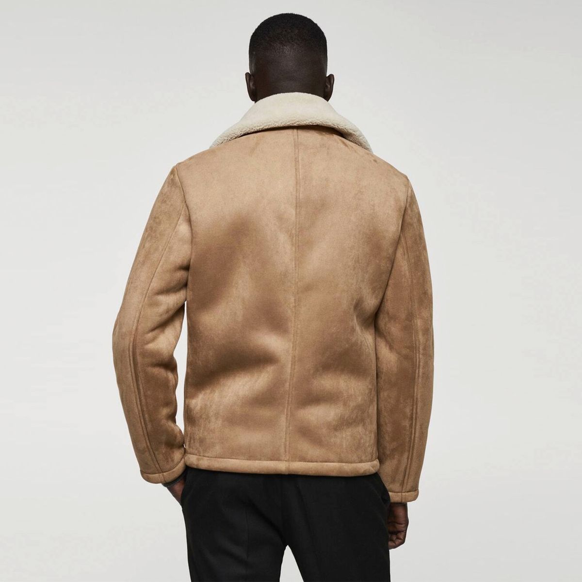 MANGO MAN - Chaqueta Efecto Ante Borreguillo Hombre Mango Man