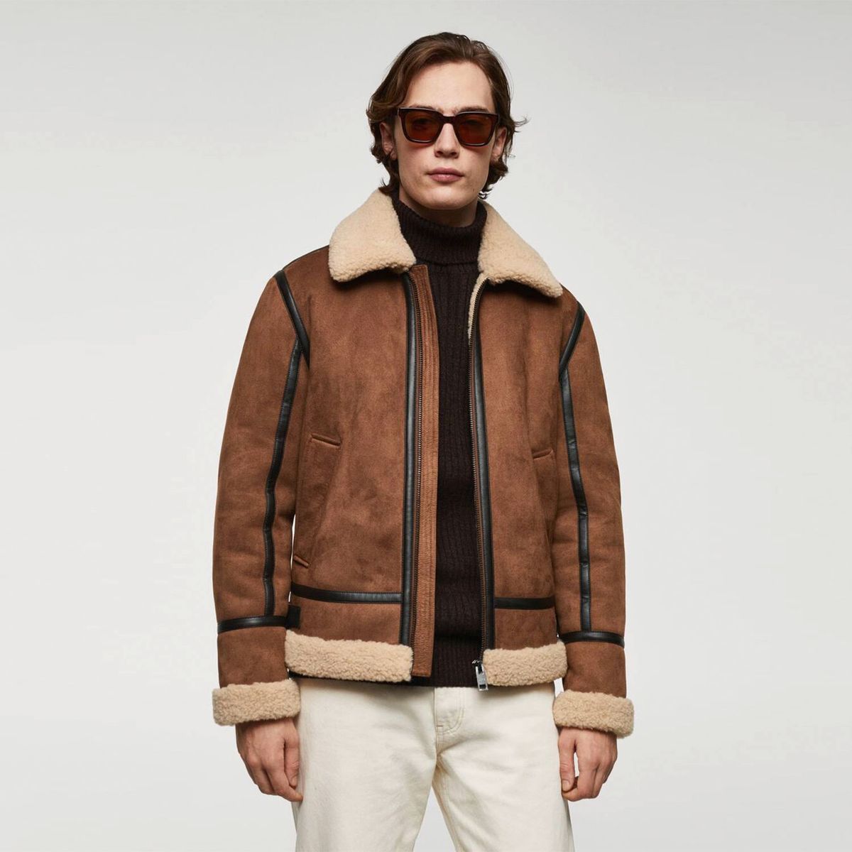 MANGO MAN - Chaqueta Doble Faz Efecto Ante Hombre Mango Man