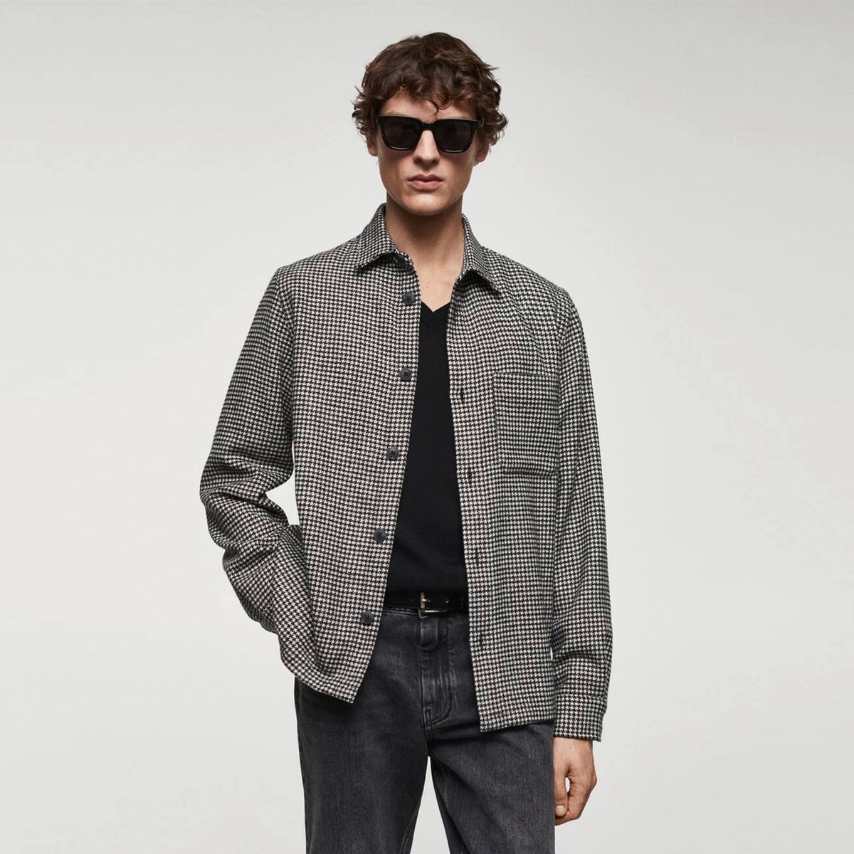 MANGO MAN - Chaqueta Pata de Gallo Hombre Mango Man