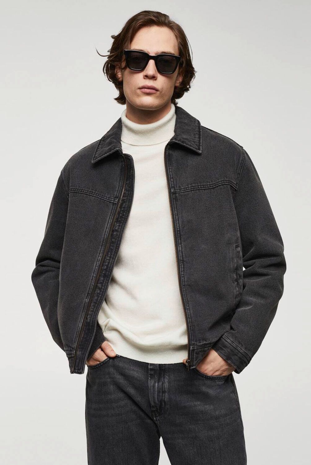MANGO MAN - Chaqueta Denim Borreguito Hombre Mango Man