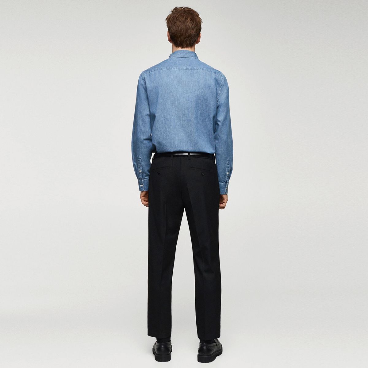 MANGO MAN - Camisa Denim Bolsillos Hombre Mango Man