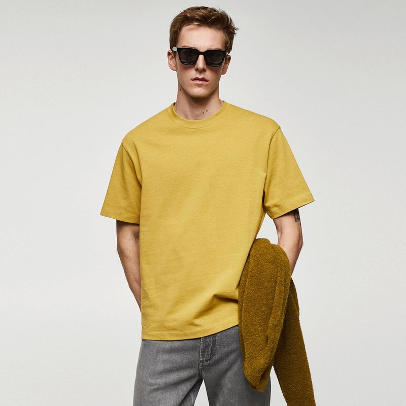 MANGO MAN - Polera Básica 100% Algodón Relaxed Fit Hombre Mango Man