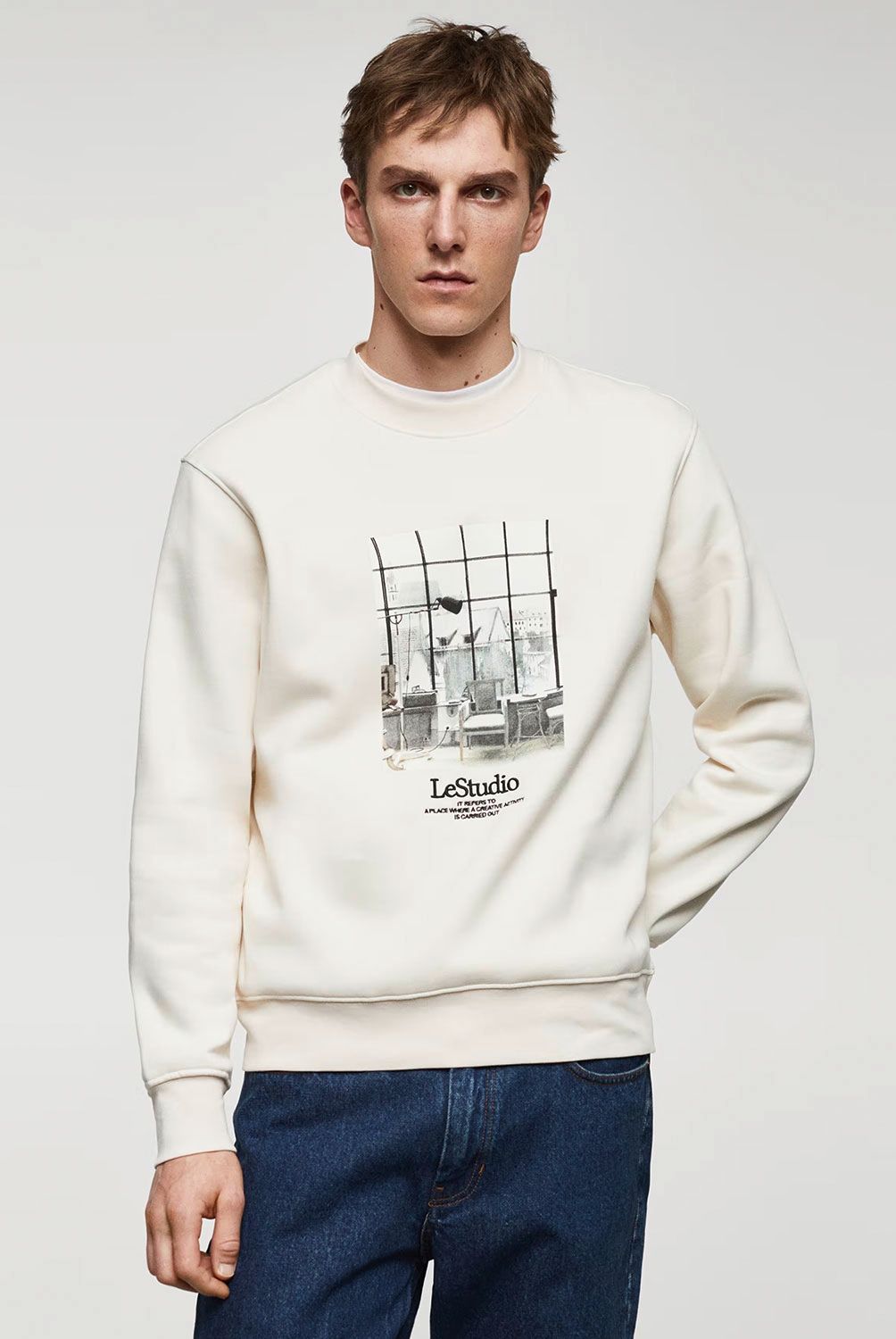 MANGO MAN - Polerón Dibujo Estampado Hombre Mango Man